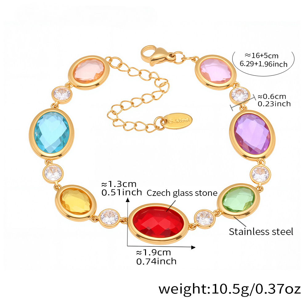 Dopamine Elliptical Cut Czech Glass Bracelet