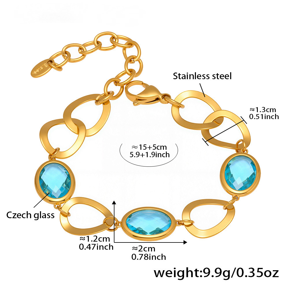 Super Sparkling Glass Stone Link Together Bracelet