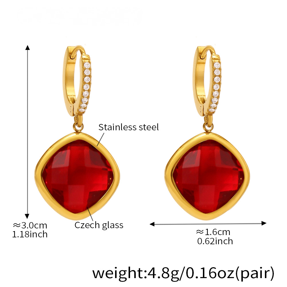 Diamond Cut Czech Glass Full Diamond Huggie Earrings