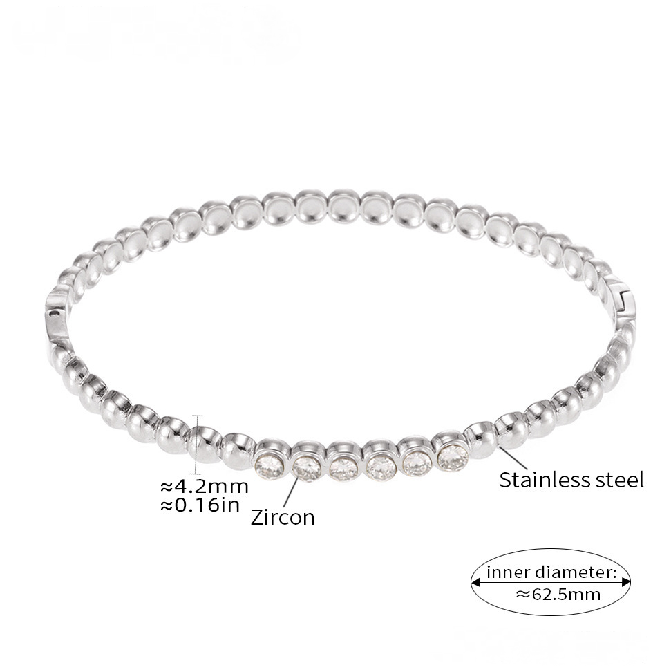 Stainless Steel Cubic Zirconia Pearl Bracelet