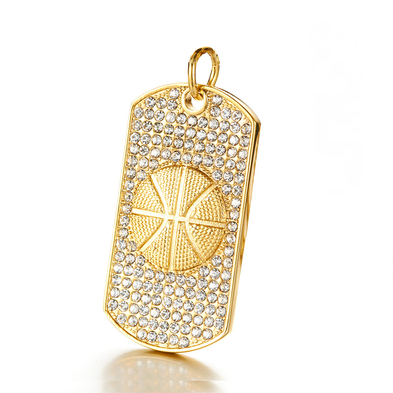 Stainless Steel Basketball Tag Necklace