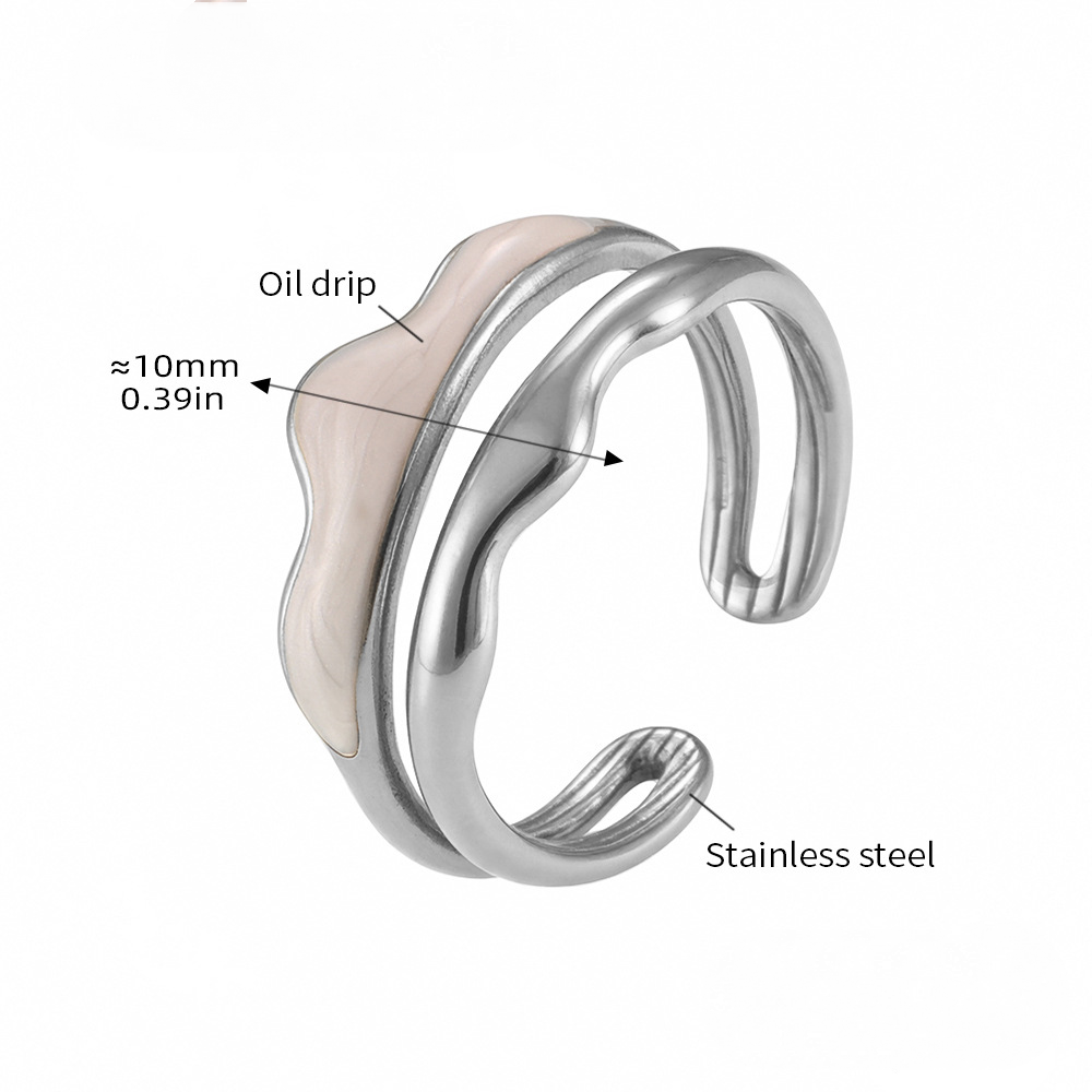 Stainless Steel Double Layer Wave Oil Drop Ring