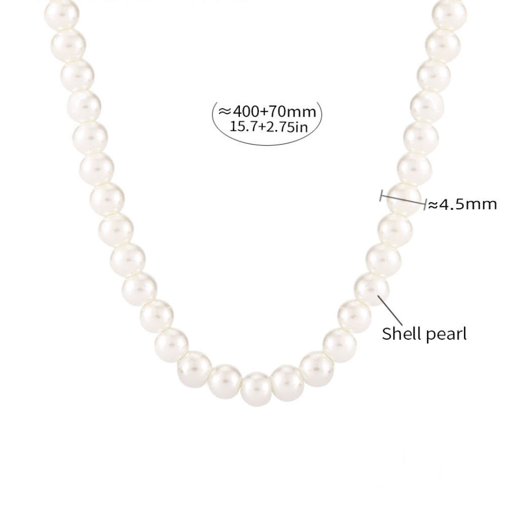 Water Drop Pendant Stainless Steel Imitation Pearl Necklace