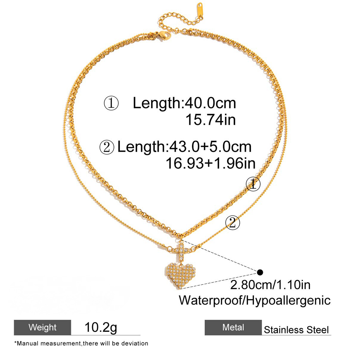 Stainless Steel Valentine's Day Series Heart Necklace