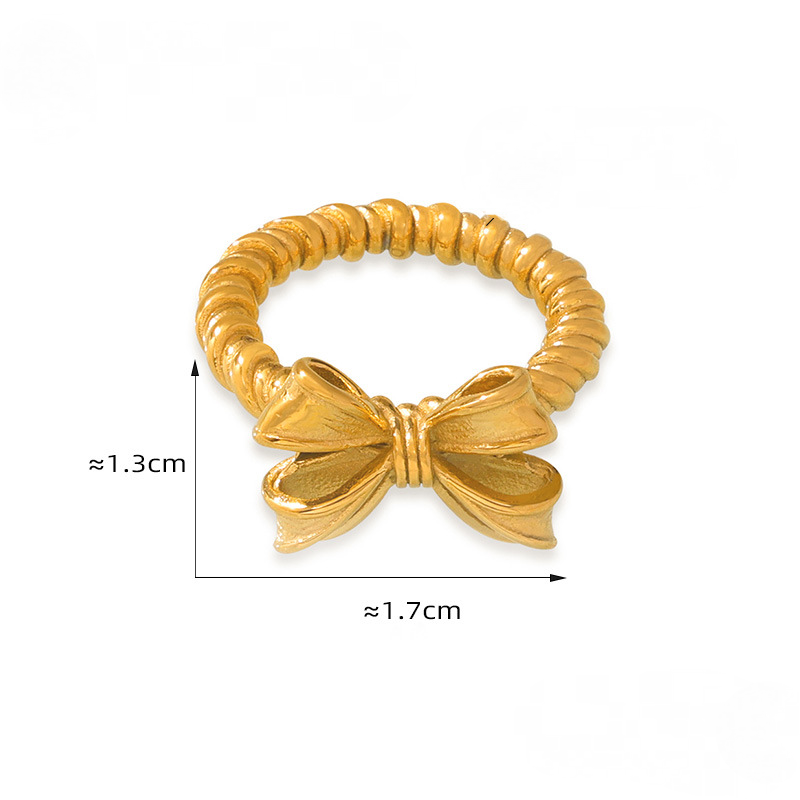 Stainless Steel Bow Women's Ring