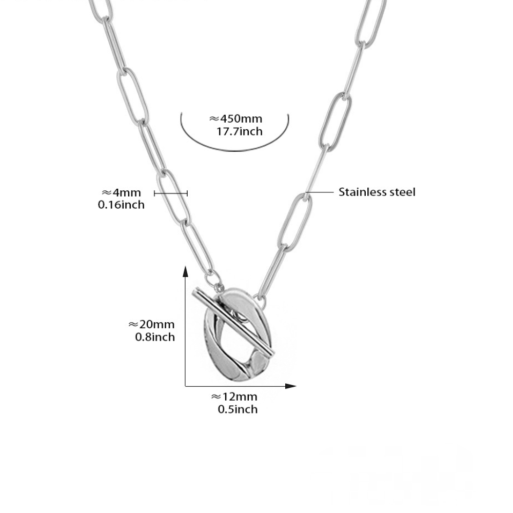 Stainless Steel OT Buckle Paper Clip Necklace