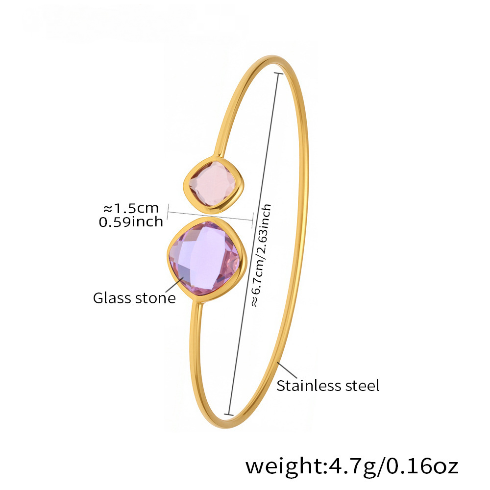 Super Flash Cut Czech Glass Stone Cuff Bracelet