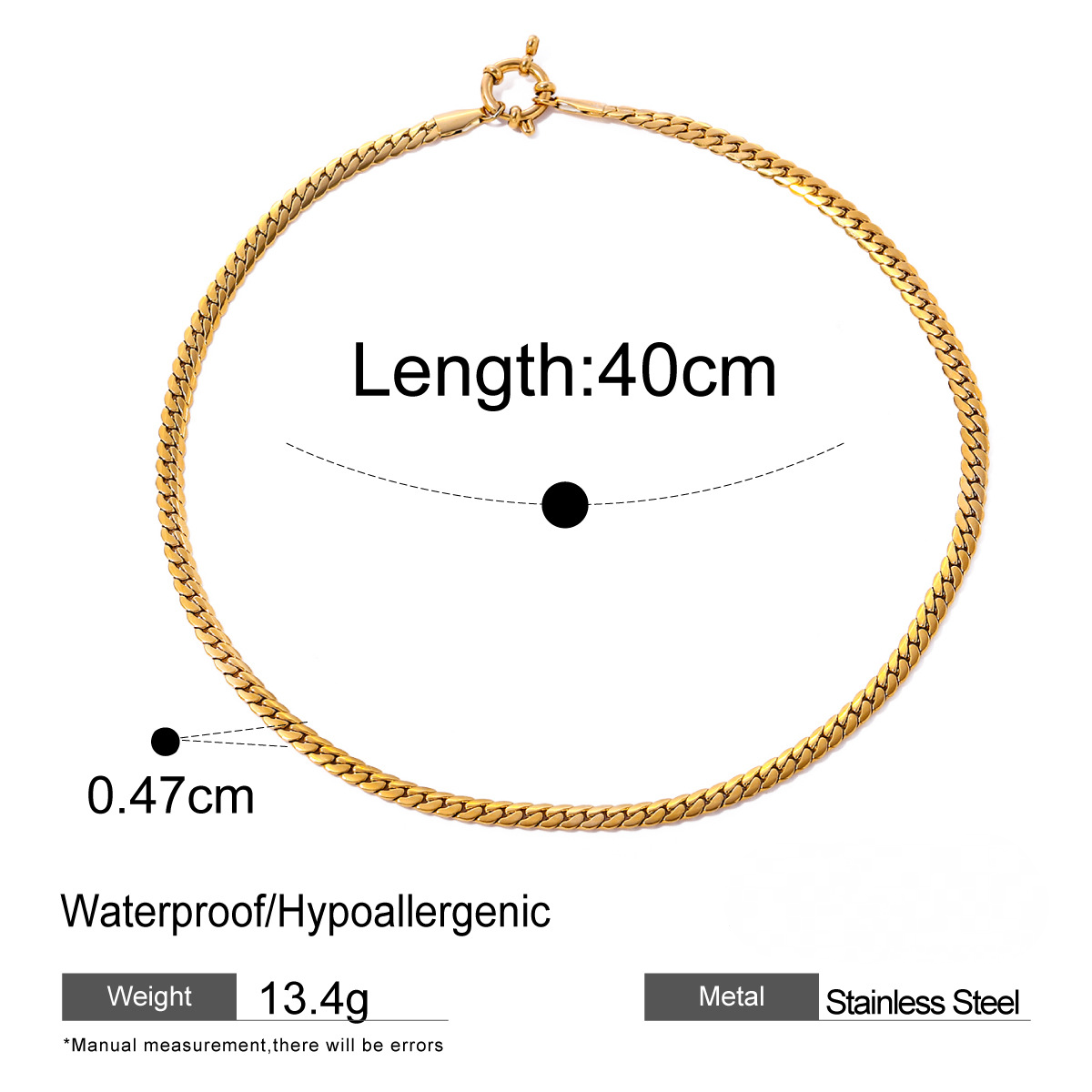 Stainless Steel Cuban Chain Necklace Collection