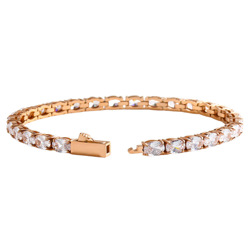 4x6mm Oval Cubic Zirconia Tennis Bracelet