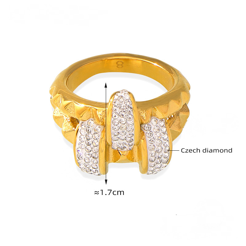 Stainless Steel Gear Shape Double Layer Ring
