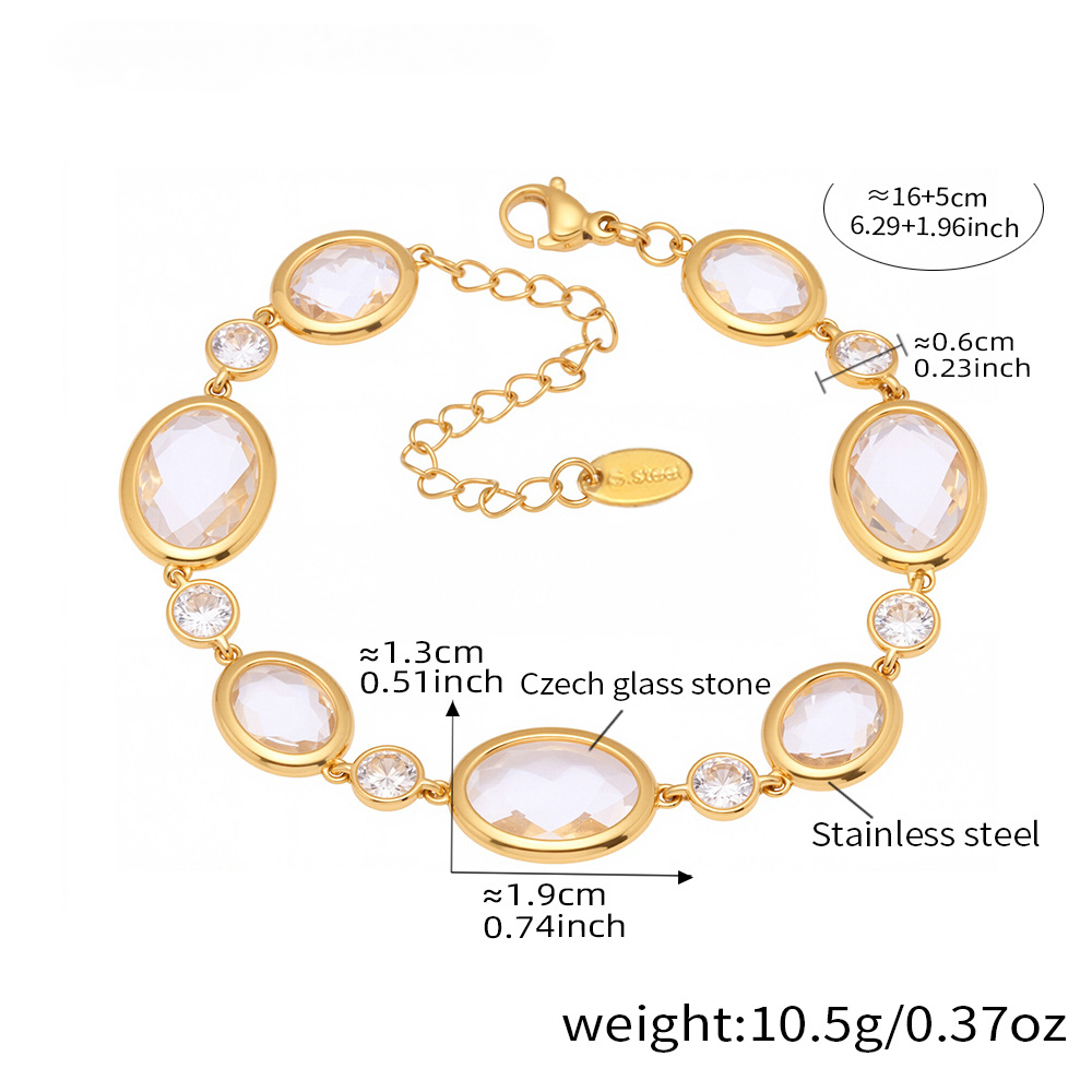 Dopamine Elliptical Cut Czech Glass Bracelet