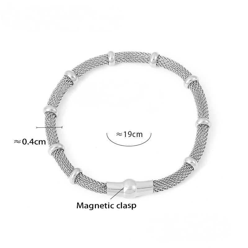 Metal Mesh Round Stainless Steel Bracelet