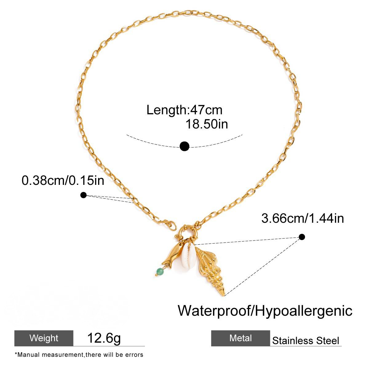 Stainless Steel Beach Ocean Style Cable Chain Necklace