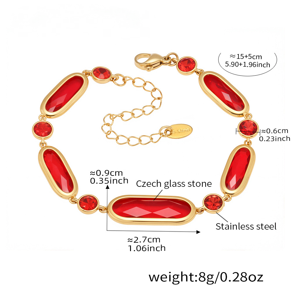 Light Luxury Cut Czech Glass Splicing Bracelet