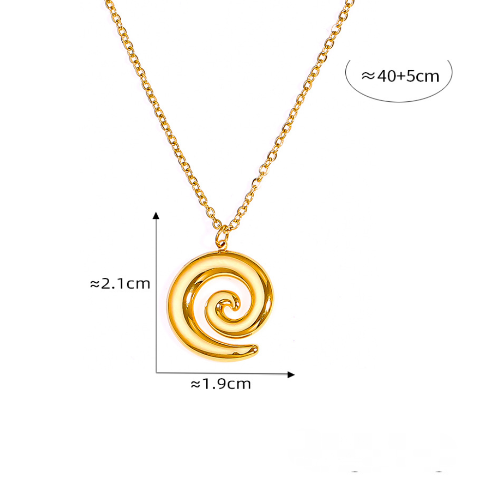 Stainless Steel Spiral Necklace Ring Jewelry Suit