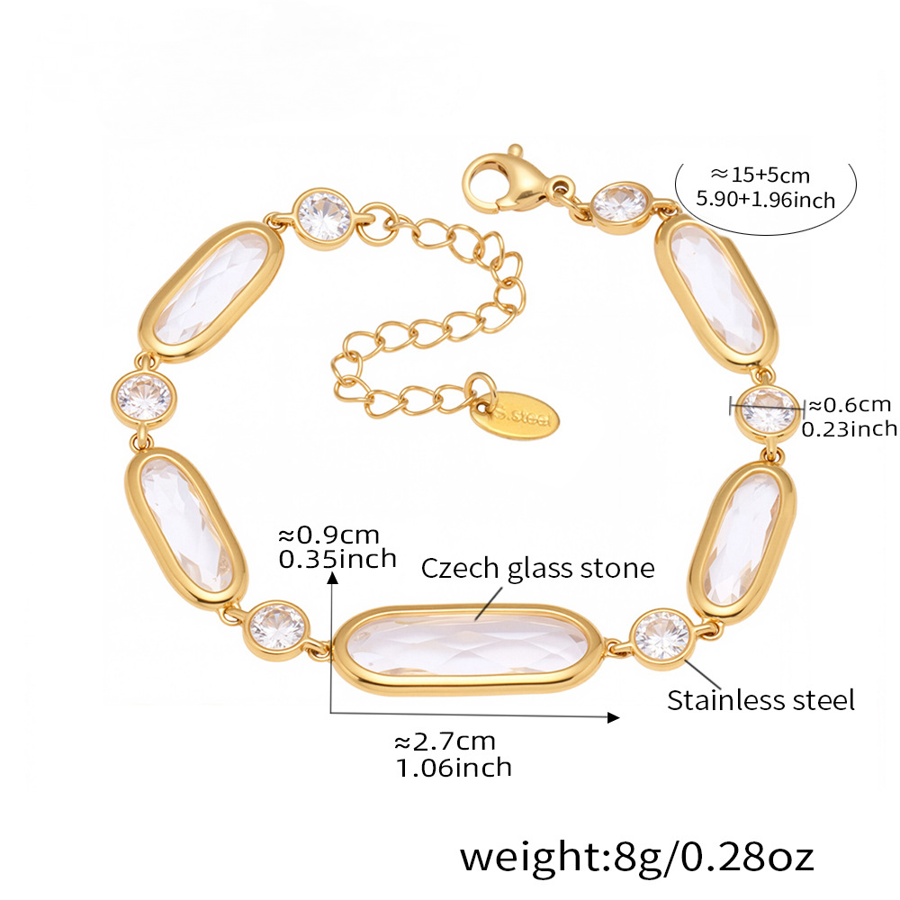 Light Luxury Cut Czech Glass Splicing Bracelet