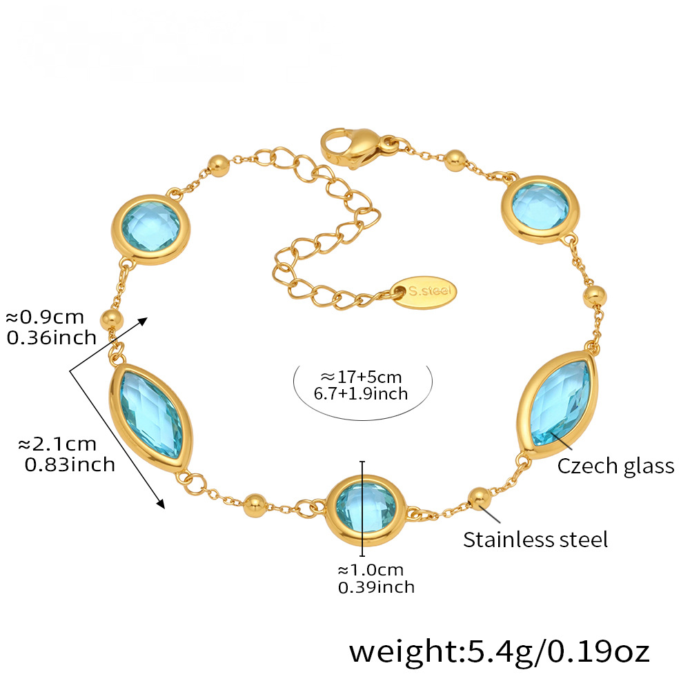 Dopamine Transparent Cut Glass Small Steel Ball Bracelet