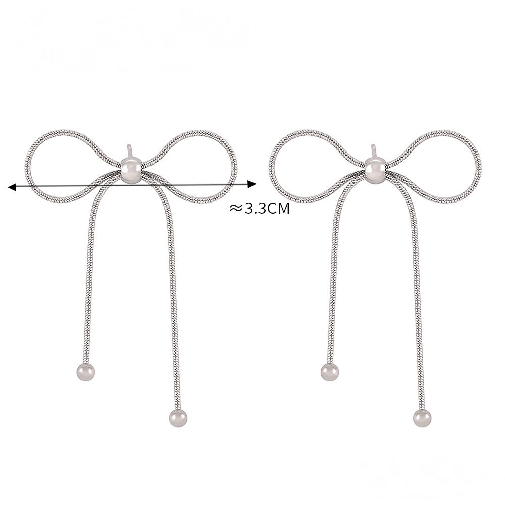 Bow Pull-out Earrings Necklace Jewelry Suit