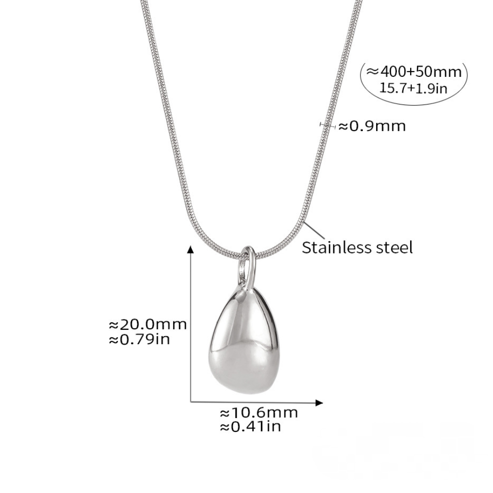 Water Drop Pendant Stainless Steel Imitation Pearl Necklace