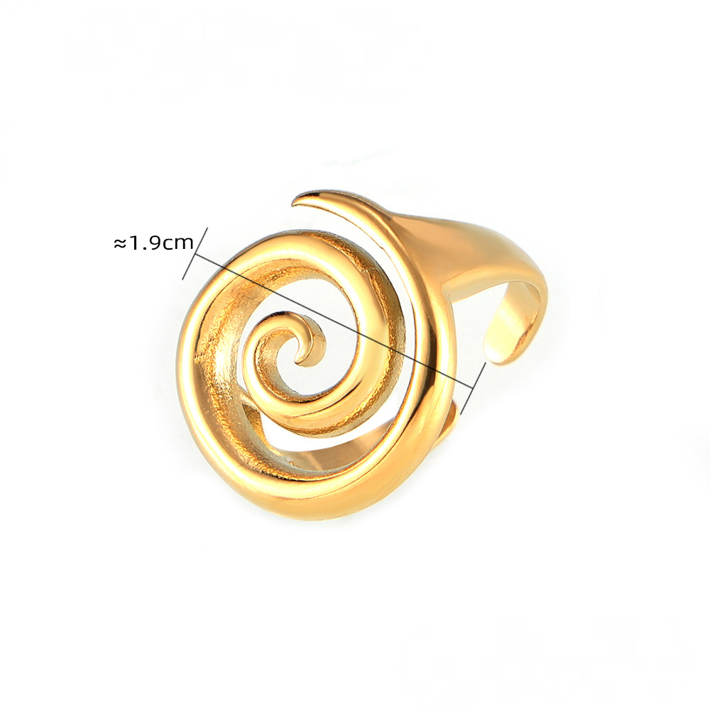 Stainless Steel Spiral Necklace Ring Jewelry Suit