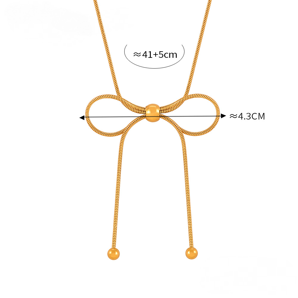 Bow Pull-out Earrings Necklace Jewelry Suit