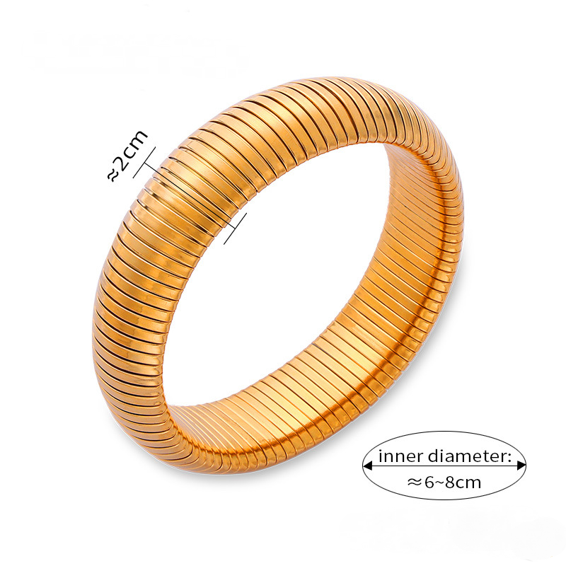 Stainless Steel Elastic Stripe Bracelet