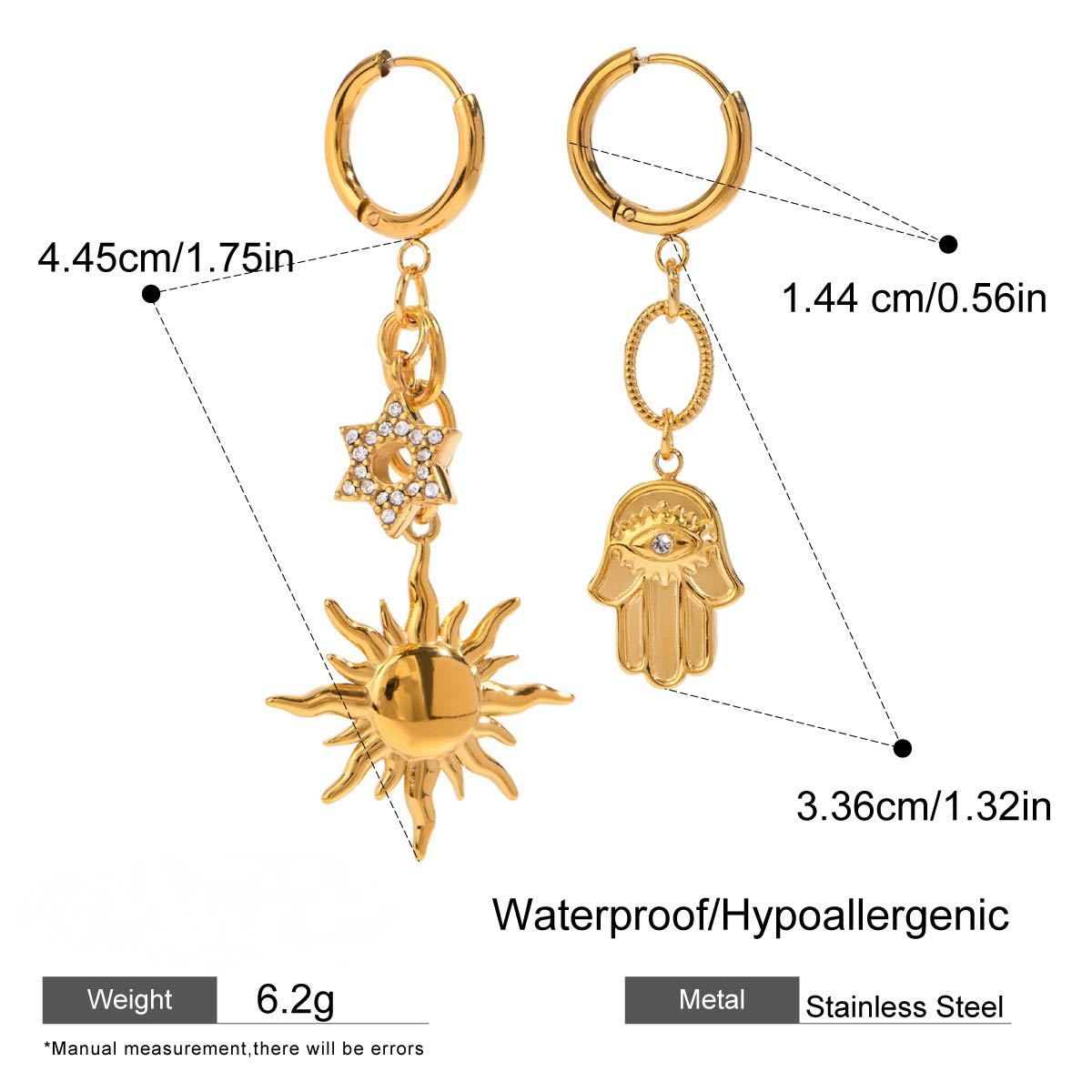 Stainless Steel Ocean Huggie Earring Combination