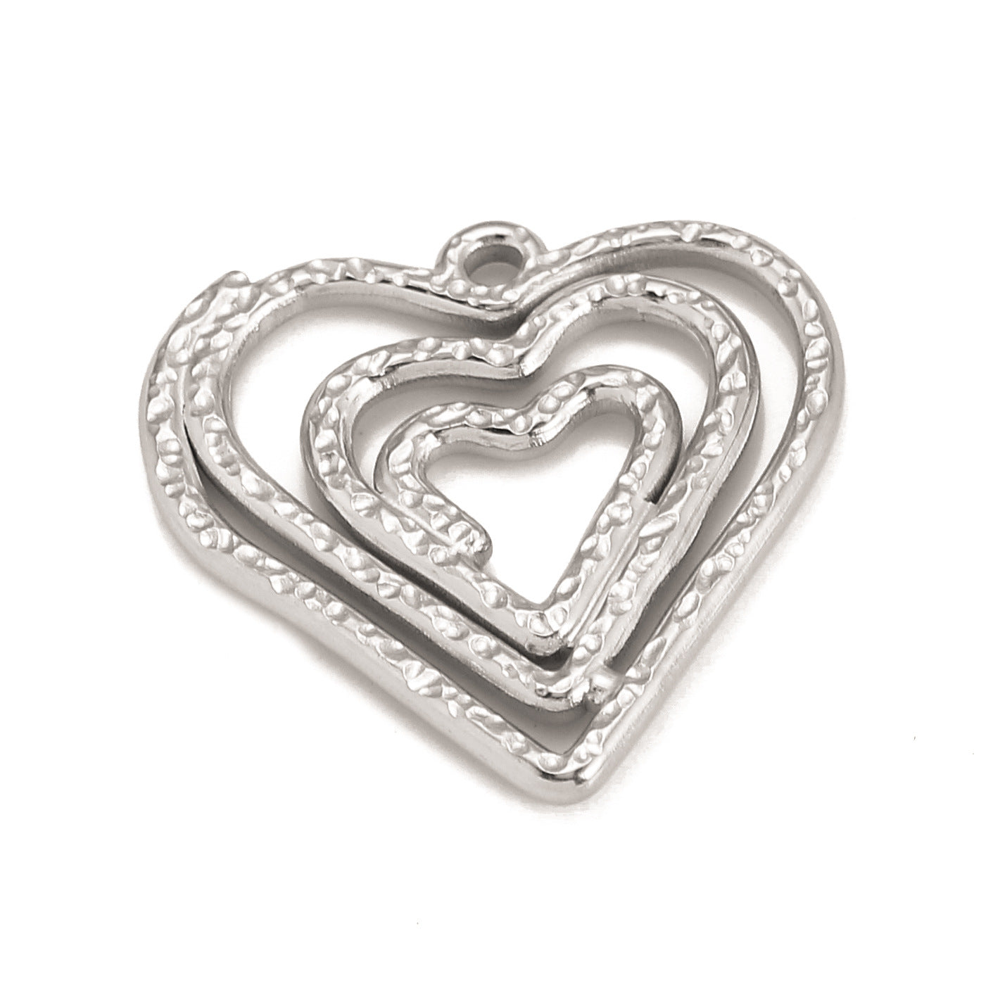 Pendentif en forme de cœur multicouche creux irrégulier