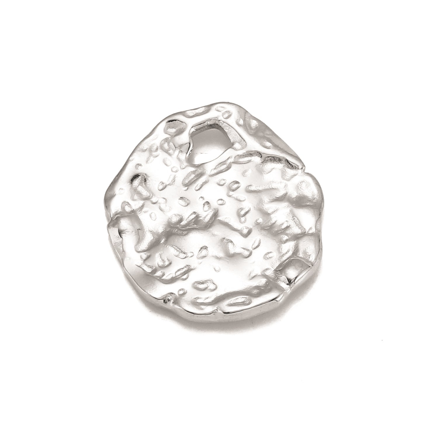 Stainless Steel Texture Irregular Round Pendant