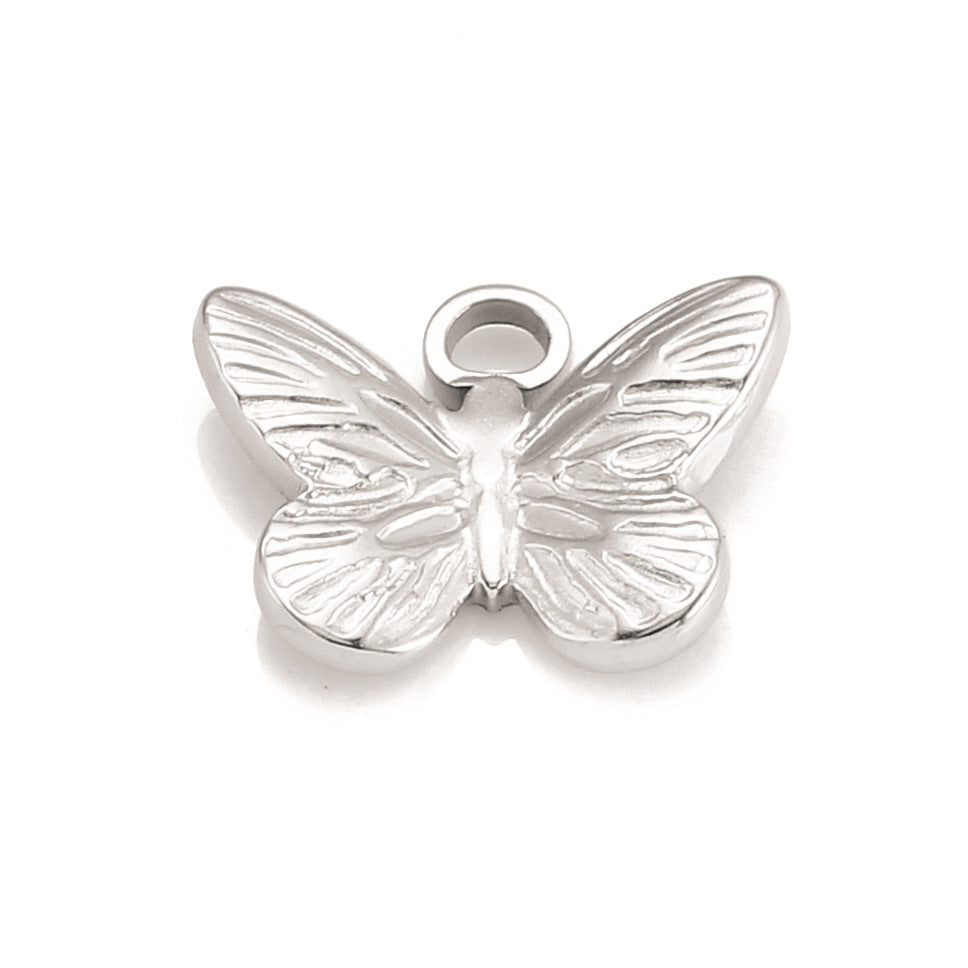 Pendentif papillon 3D en acier inoxydable