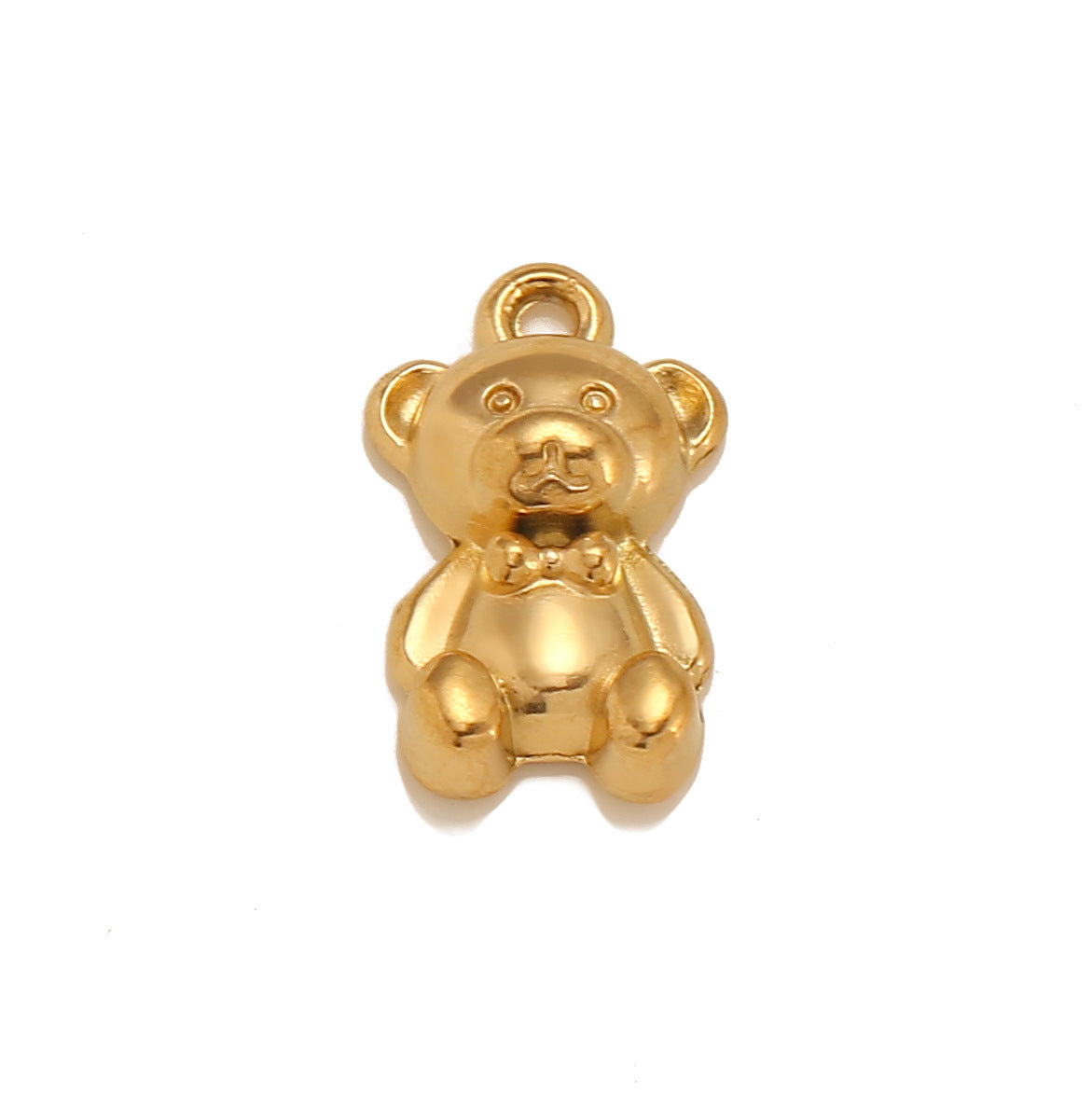 Pendentif ours en peluche en acier inoxydable