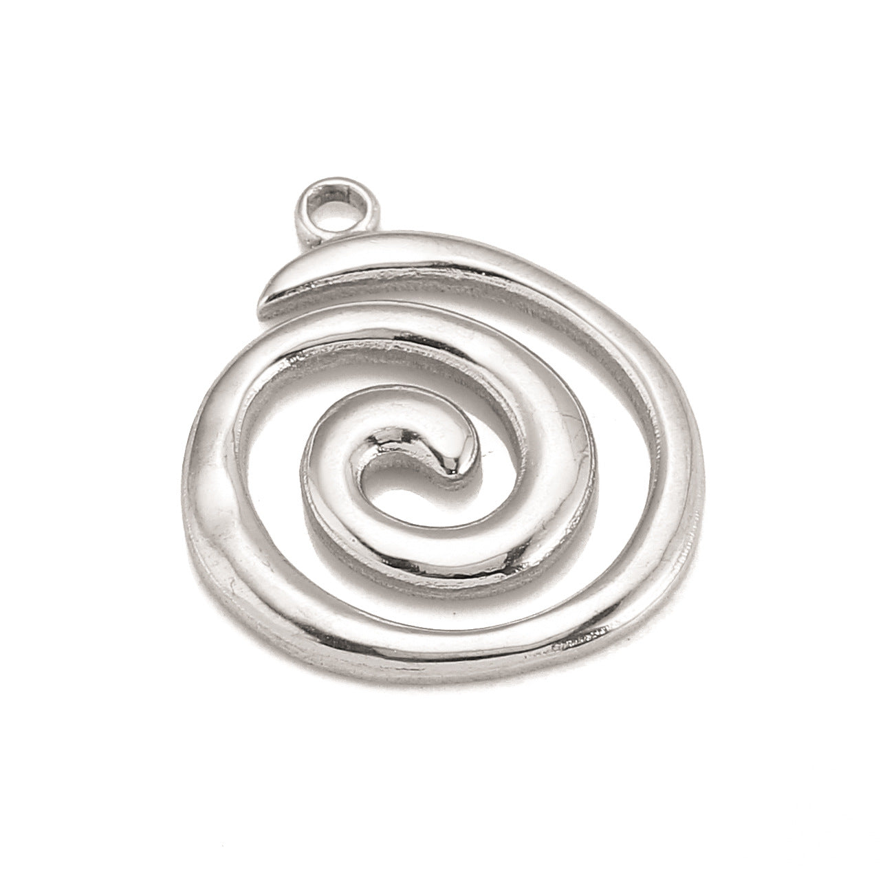 Pendentif en forme de cercle en spirale en acier inoxydable