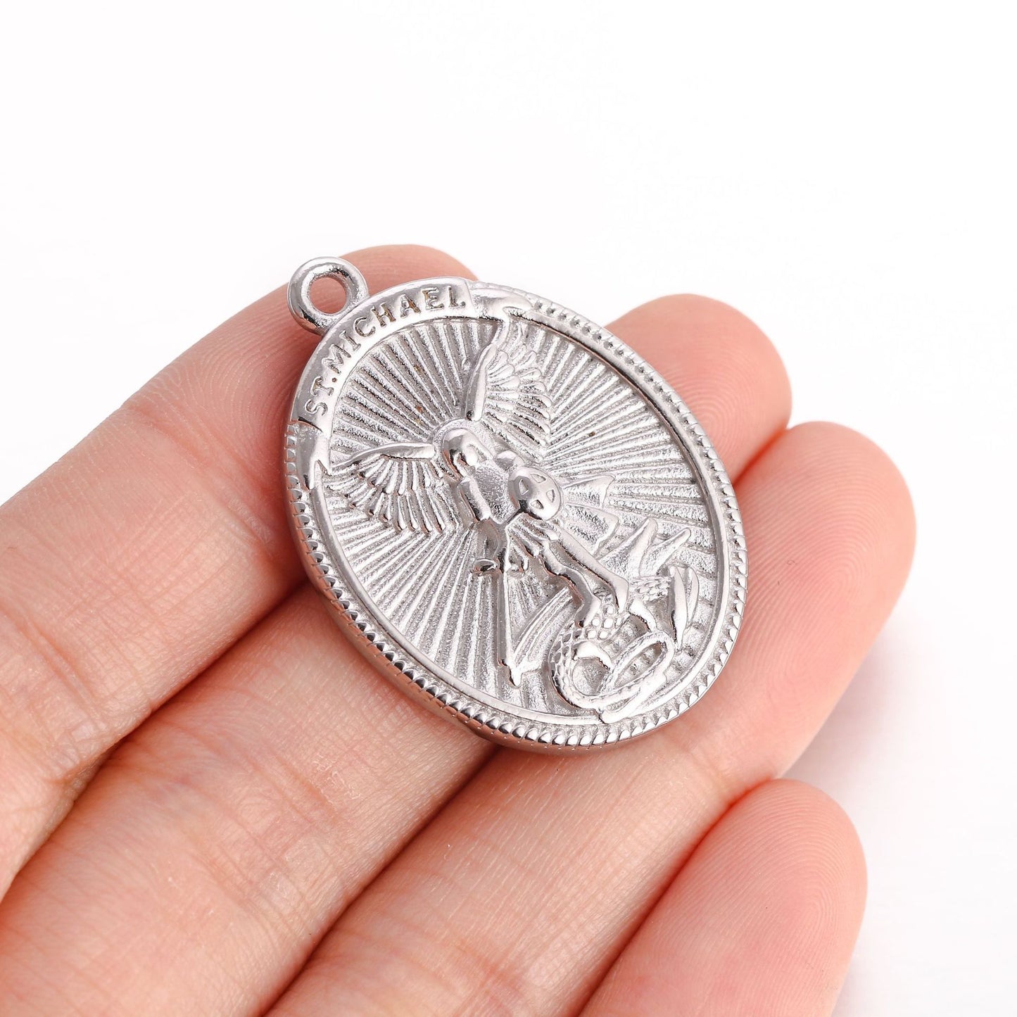 Pendentif St.Michael en acier inoxydable