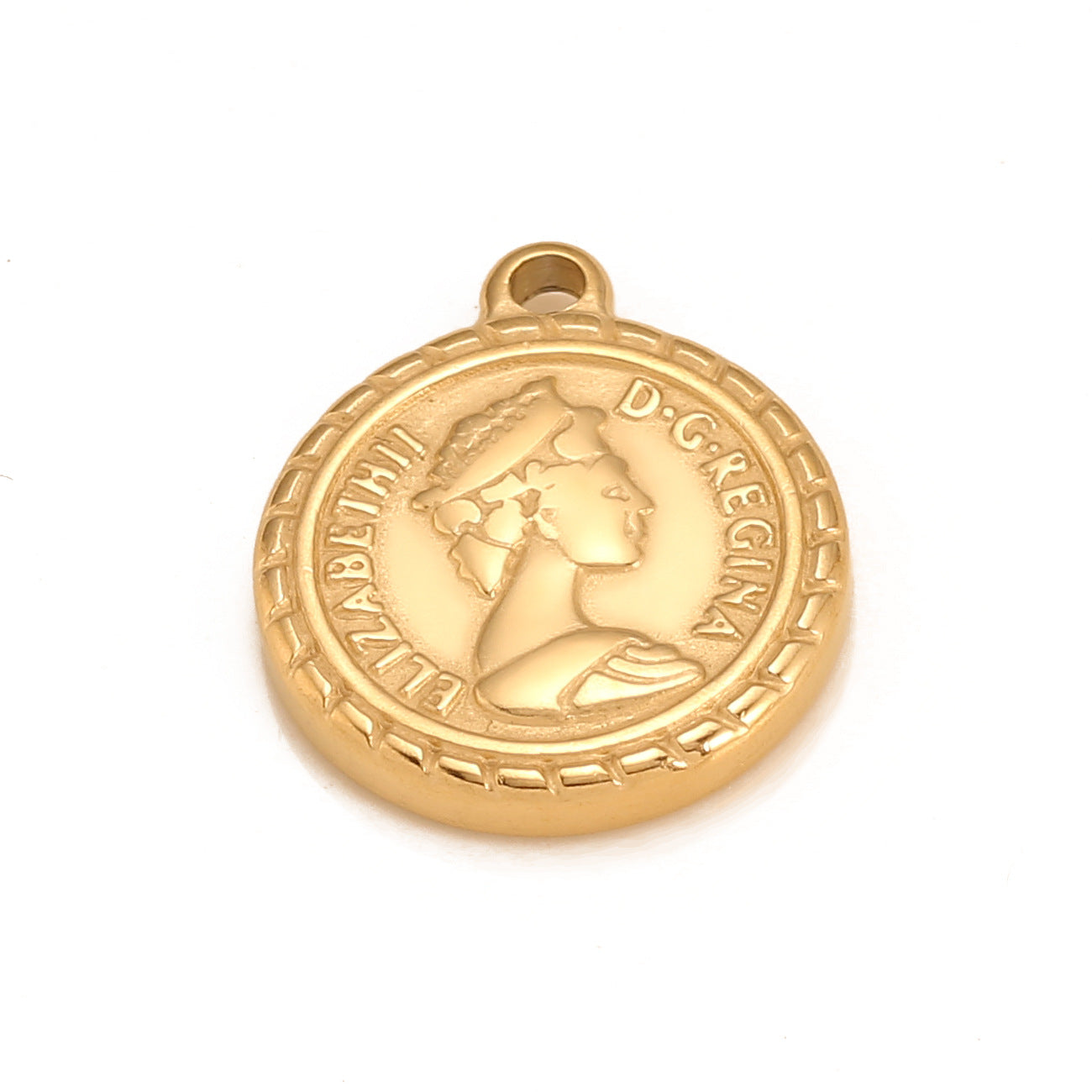 Stainless Steel Medal Elizabeth Pendant