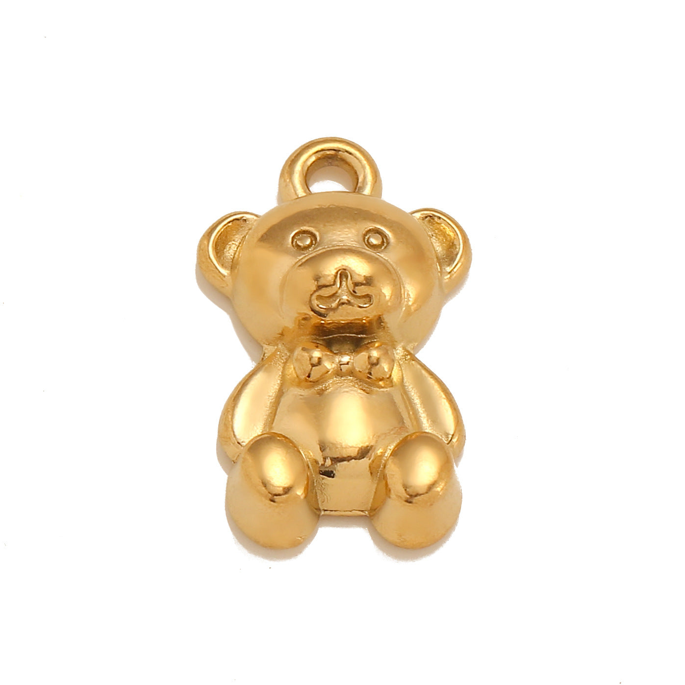 Pendentif ours en peluche en acier inoxydable