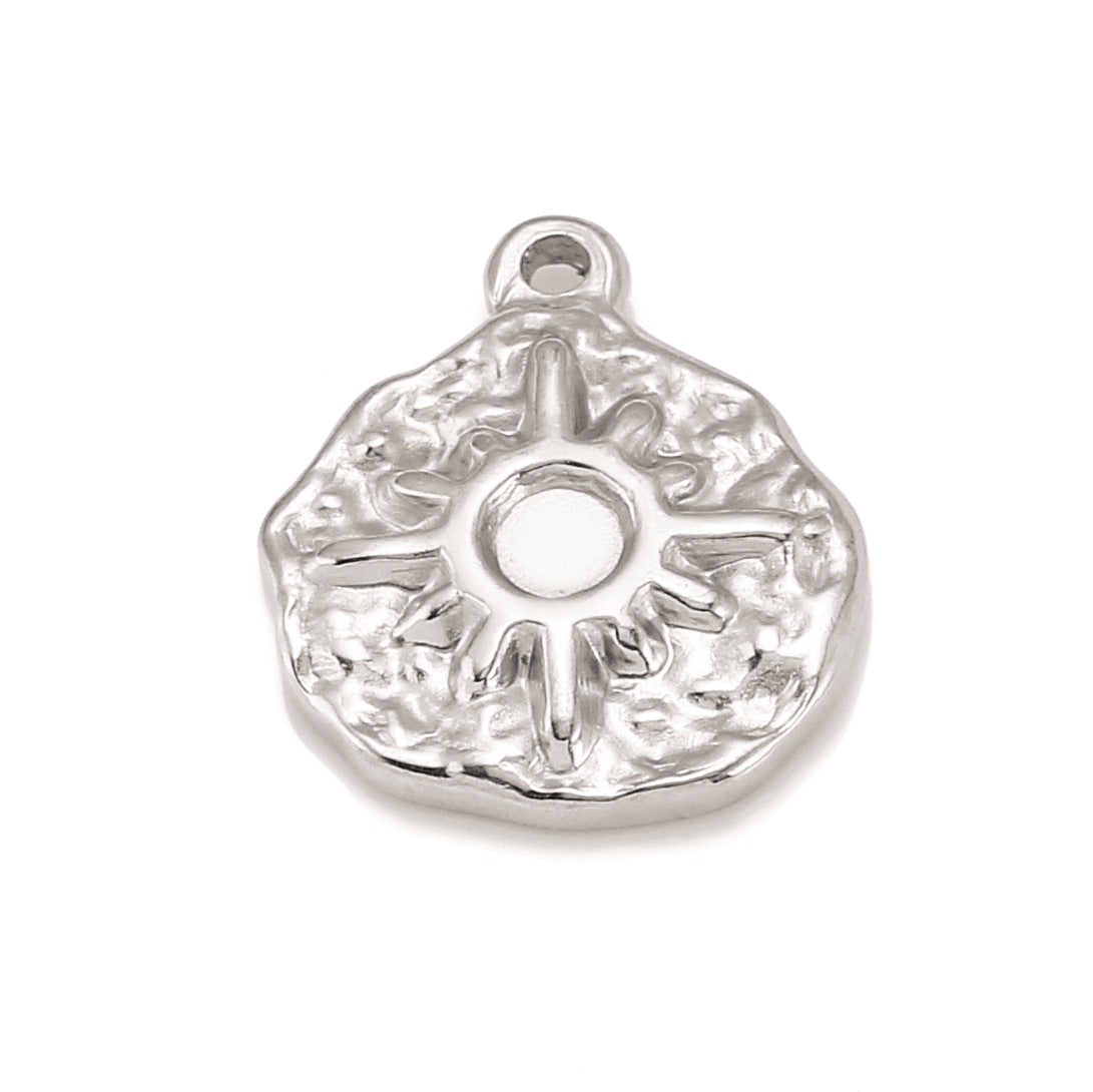 Stainless Steel Sun Irregular Round Pendant
