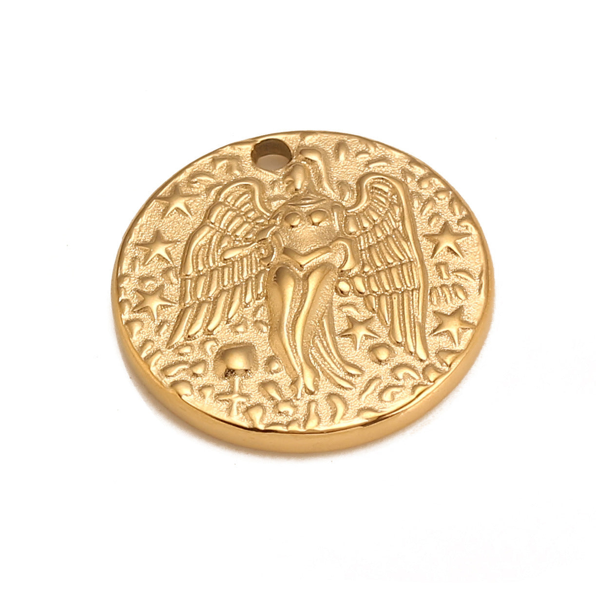 Angel Stainless Steel Round Pendant
