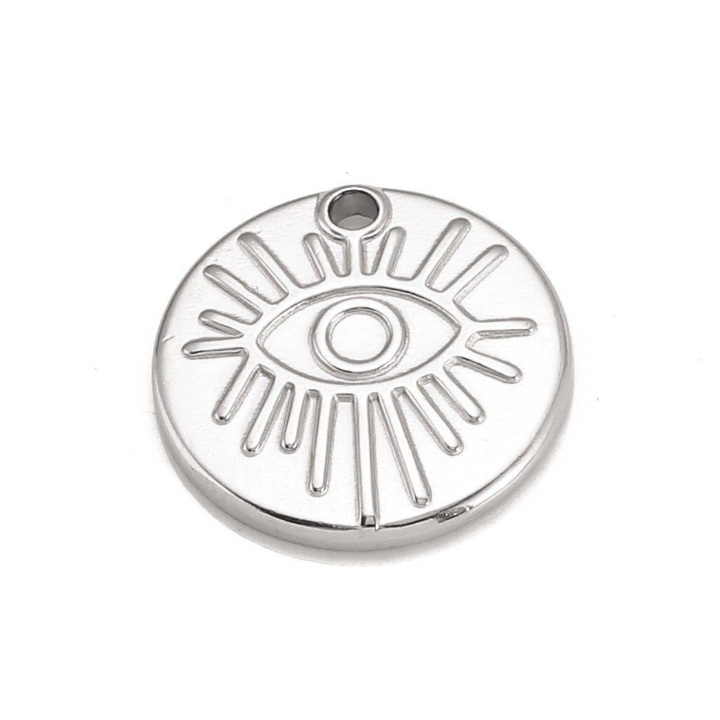 Pendentif œil rond en acier inoxydable
