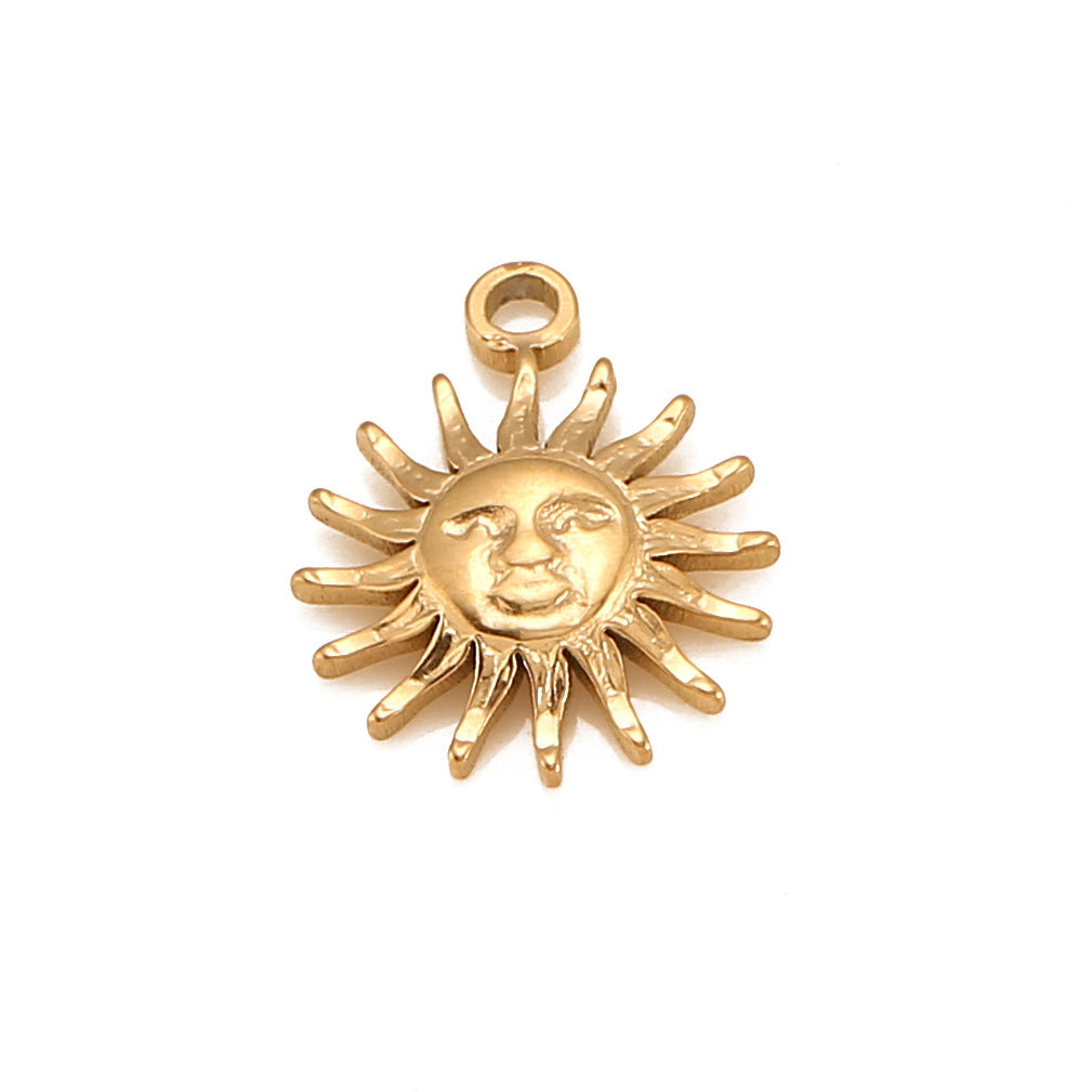 Pendentif Smiley Soleil en acier inoxydable