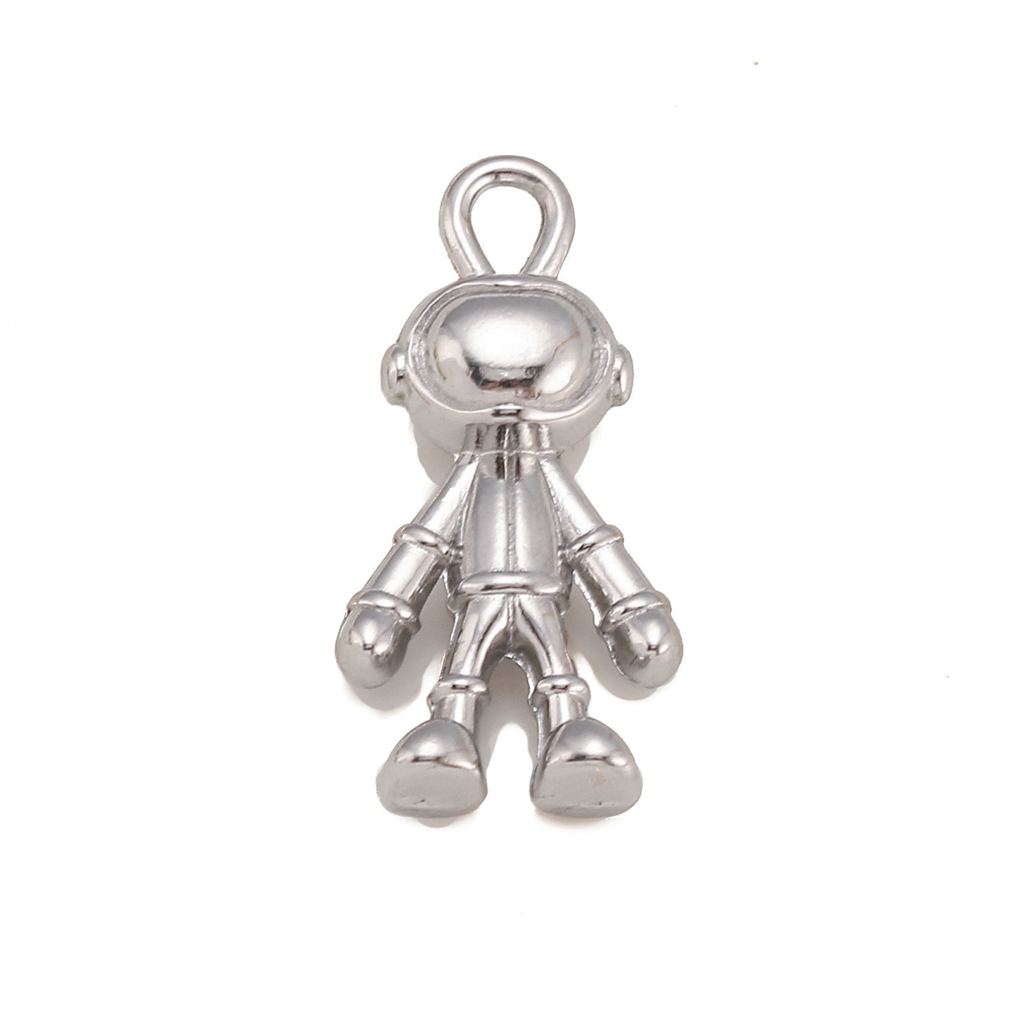 Pendentif astronaute en acier inoxydable et PVD or 18 carats