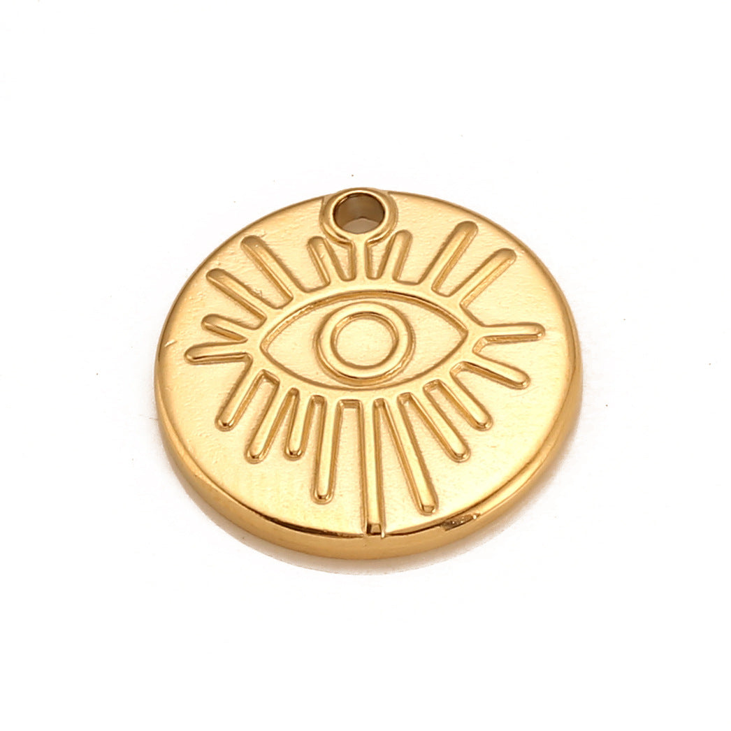 Pendentif œil rond en acier inoxydable