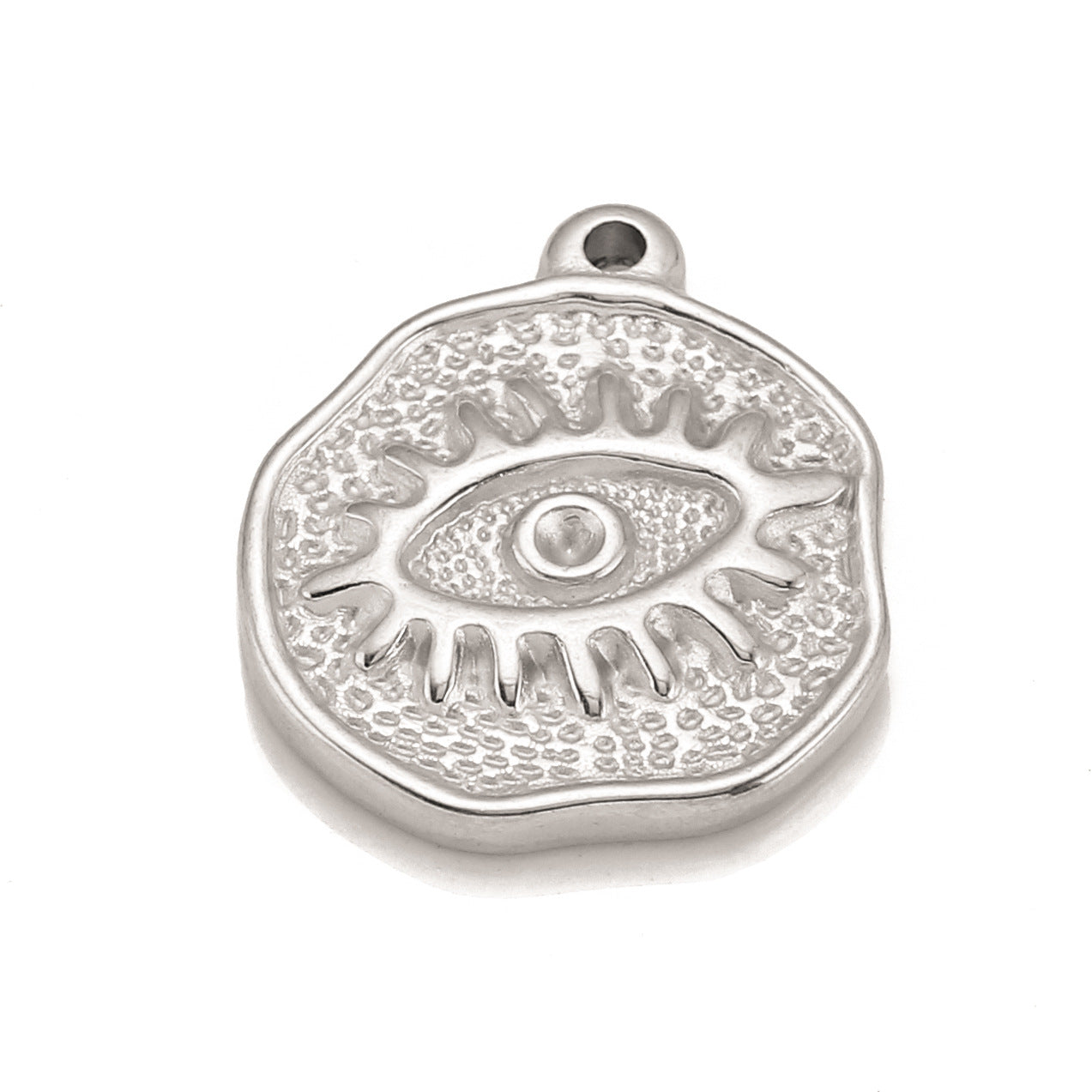 Stainless Steel Irregular Round Devil's Eye Pendant