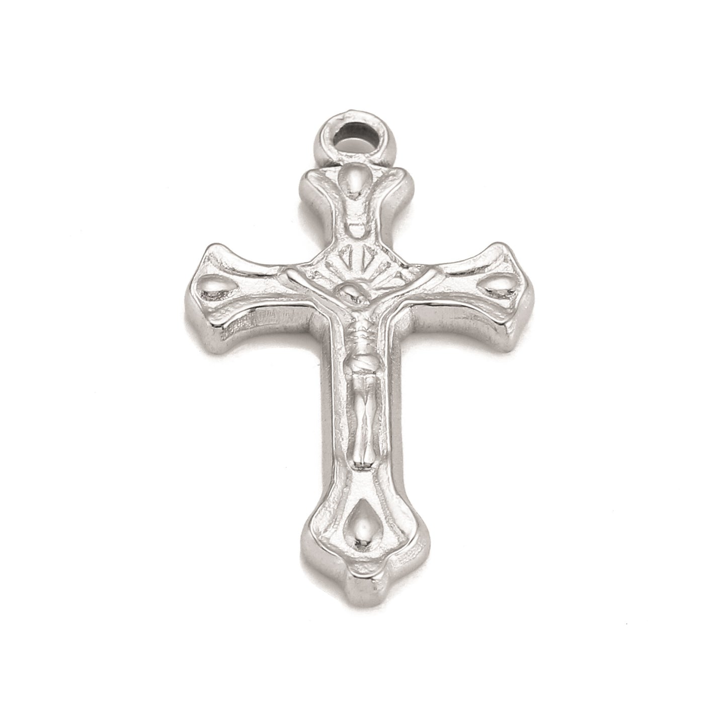Pendentif croix rétro en acier inoxydable