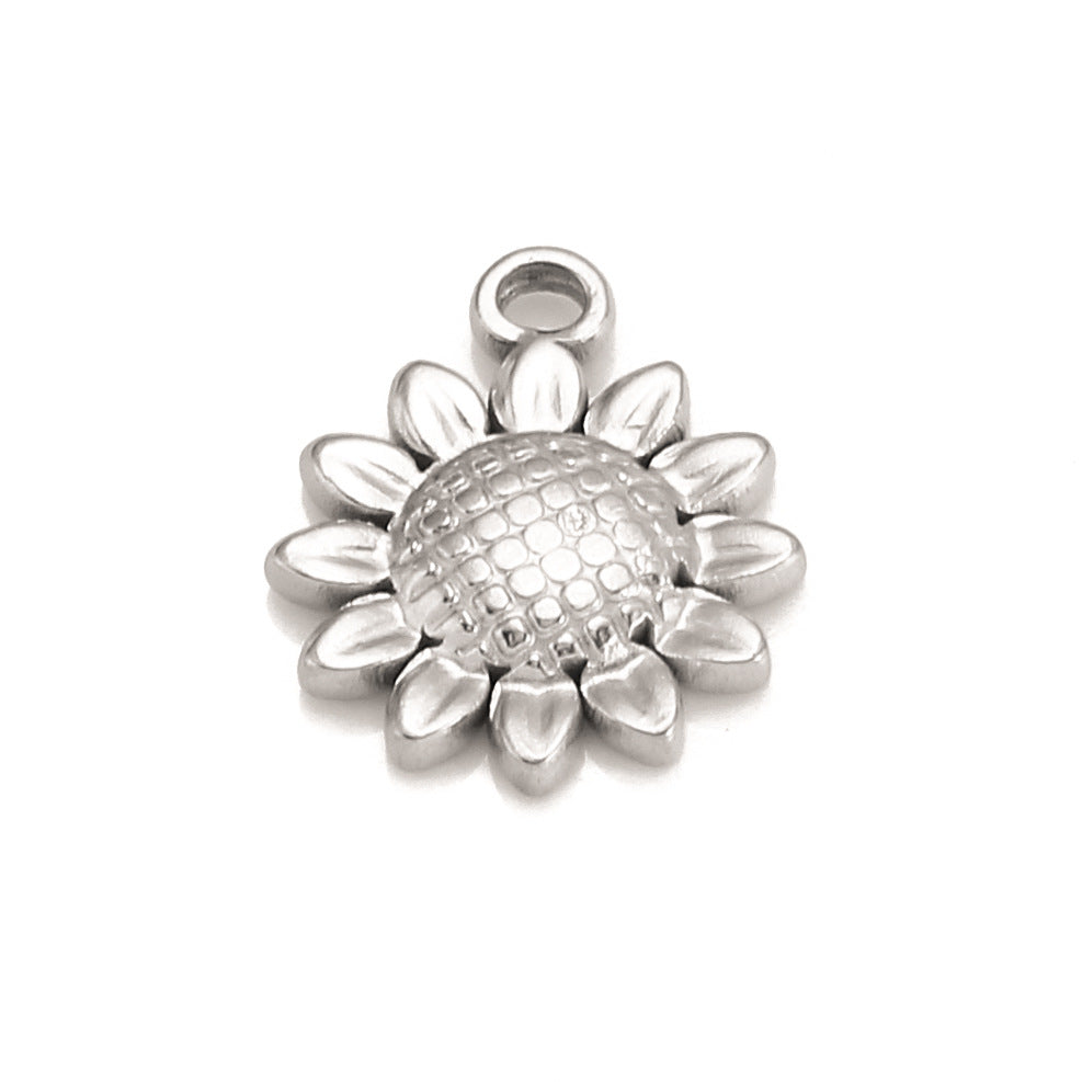 3D Sunflower Stainless Steel Pendant