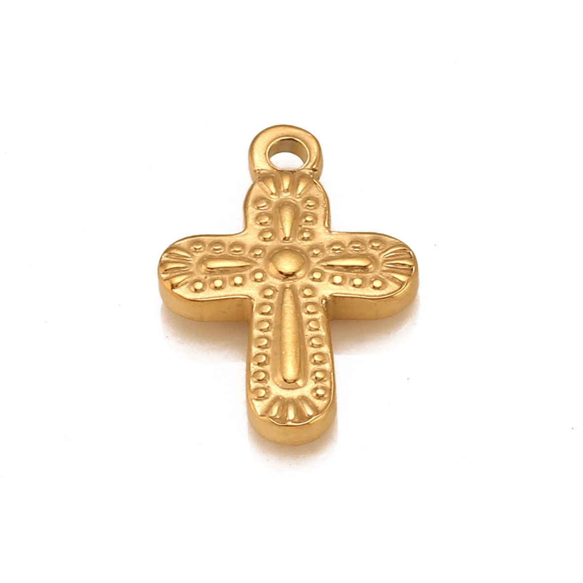Stainless Steel Embossed Cross Pendant