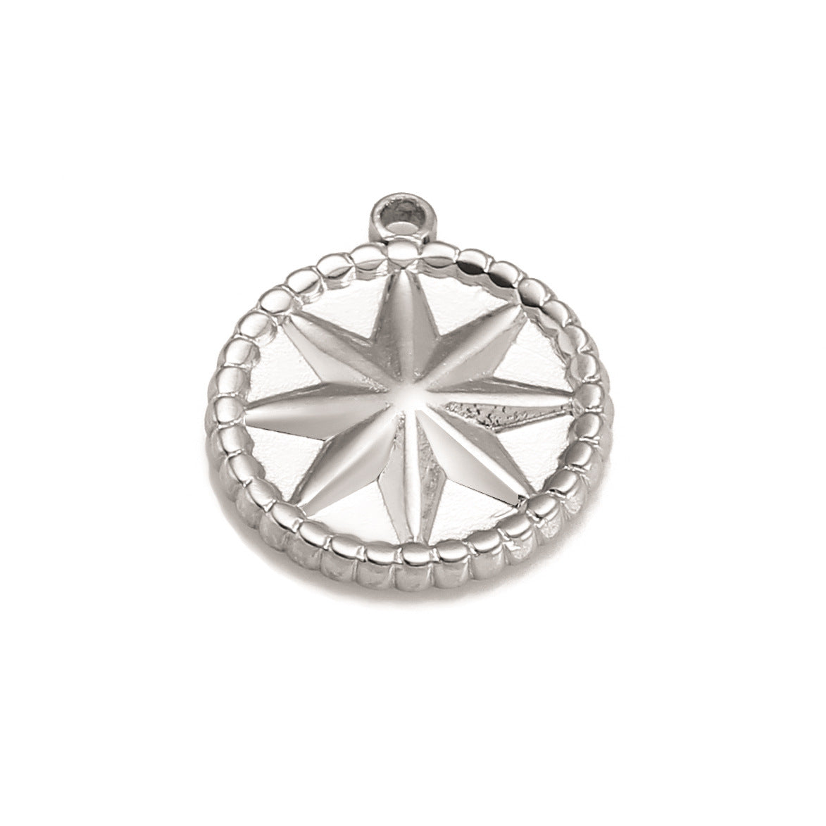 Stainless Steel Lucky Compass Eight-Pointed Star Pendant