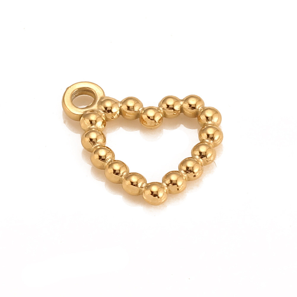 Pendentif en forme de cœur avec boule en acier inoxydable