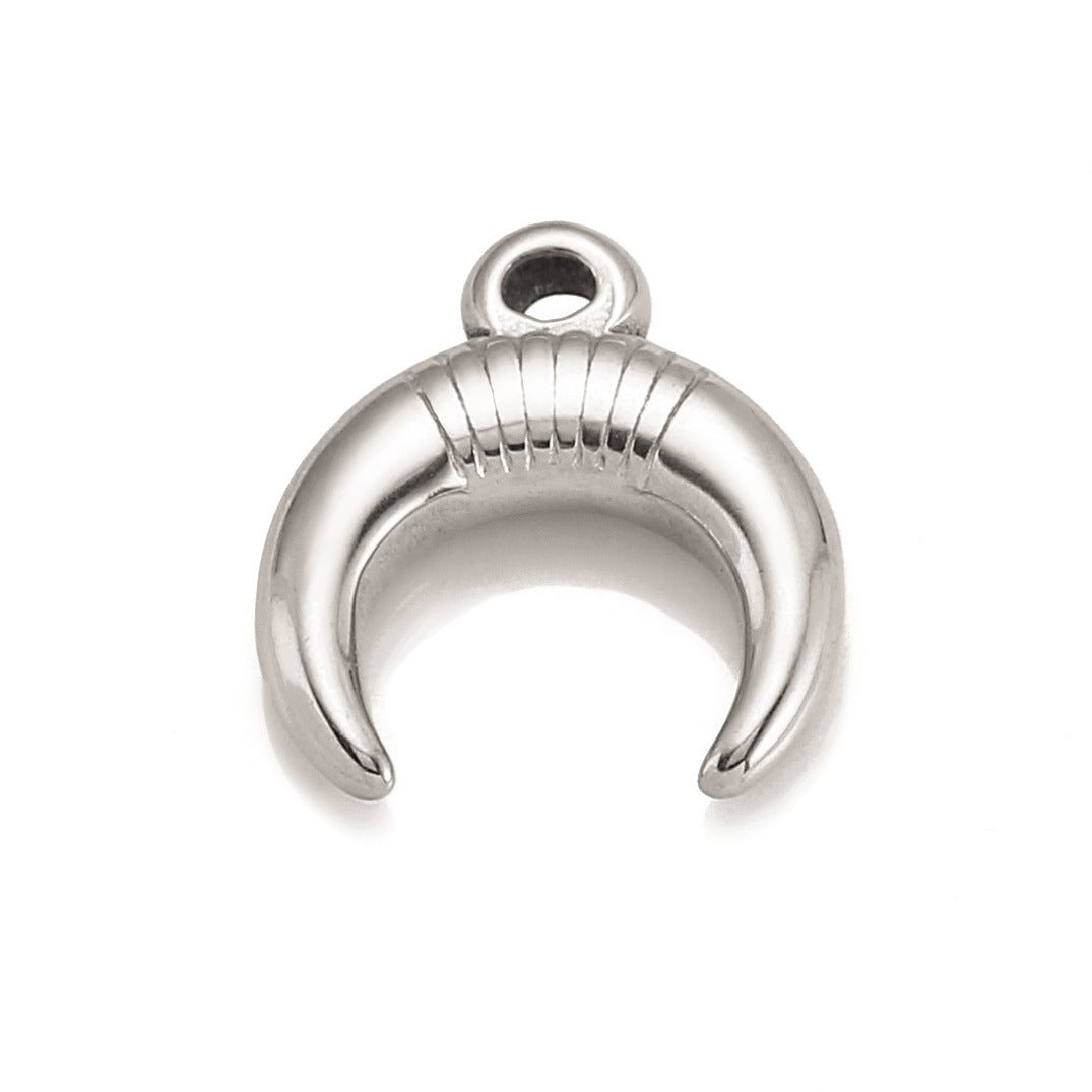 18K Gold PVD Stainless Steel Moon Pendant