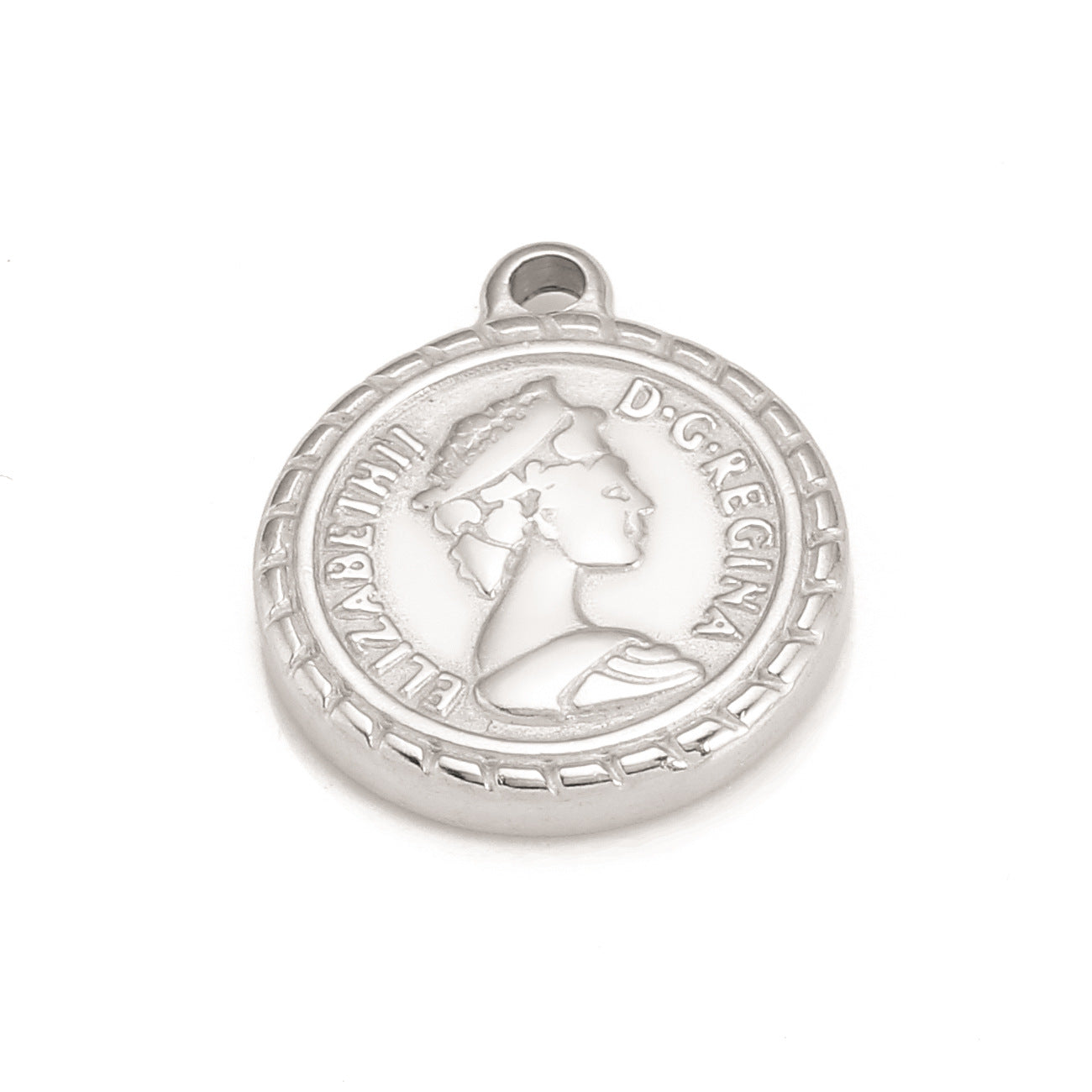 Stainless Steel Medal Elizabeth Pendant