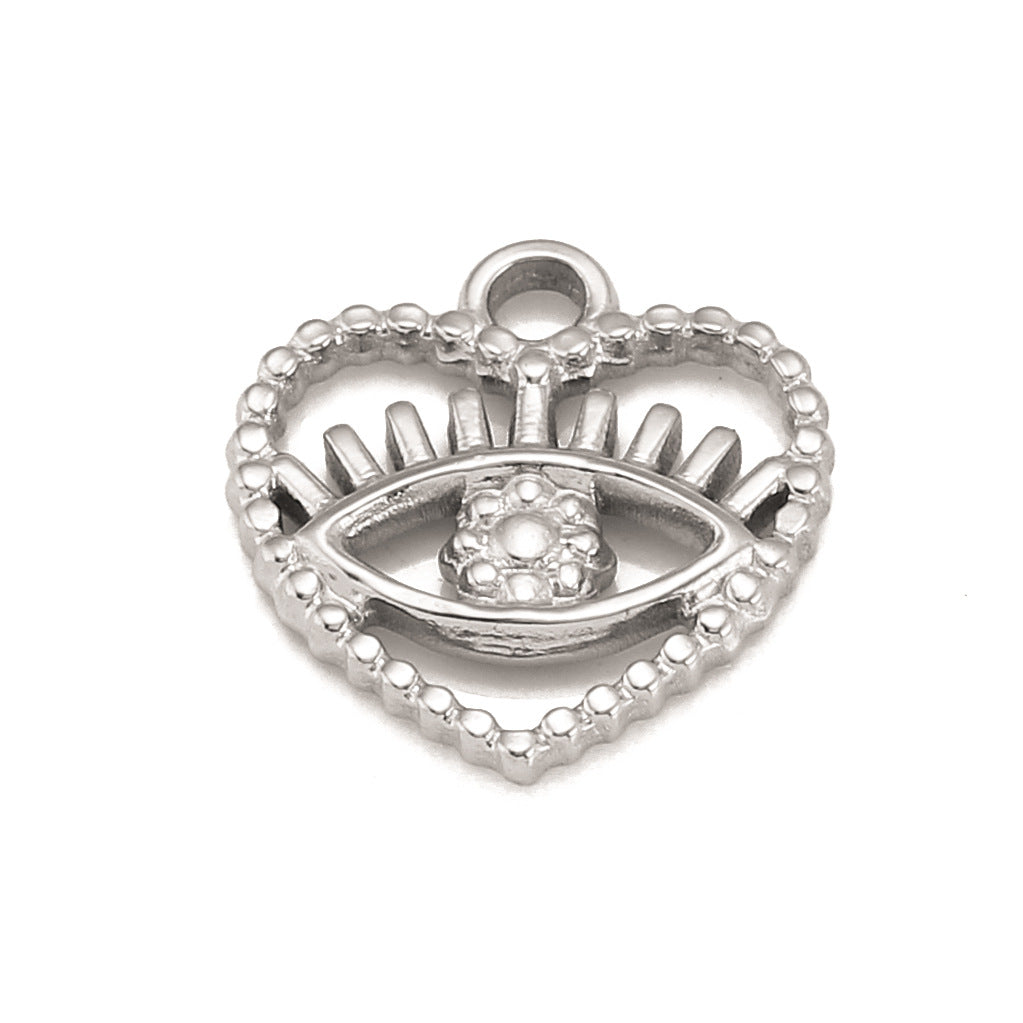 Stainless Steel Devil's Eye Heart Shape Pendant